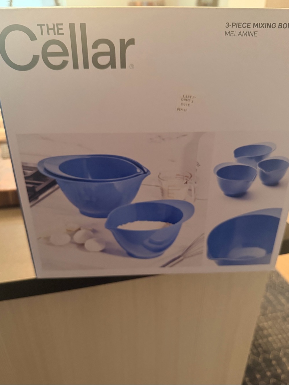 The Cellar Blue Mixing Bowls - 3 Piece Set of Blue Batter Bowls - Nesting Set